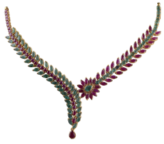 Sangam N 2151-05 ( Ruby Emerald gold necklace )