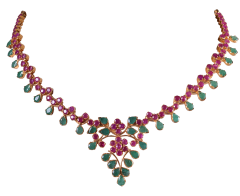 Sangam N 9692-06 ( Ruby Emerald gold necklace )