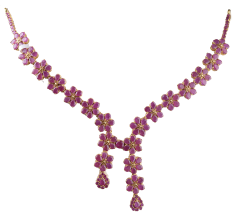 Sangam  N 3352-09 ( Ruby gold necklace )