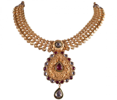 Syrandri  N 1947-13(chettinadu design gold necklace)