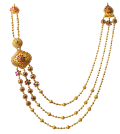 SAHARSHA N 3566-12(Polki design layer  gold necklace)