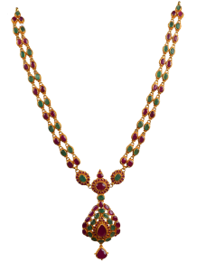 SAHARSHA N 5351-12(Ruby  emarald design necklace)