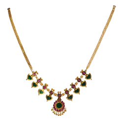 POURVIKA N 6455-12( traditional gold necklace-palakka mala)