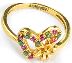SING FR 4991-10 (Singapore Fancy Gold Ring with Stone)