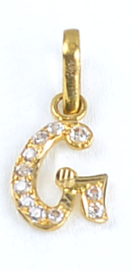 SING P 0574-11 (  Singapore design gold pendant with stone )