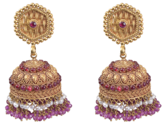 SYRANDRI EARRINGS ST4 (CHETTINADU DESIGN GOLD GIMMIKY) 