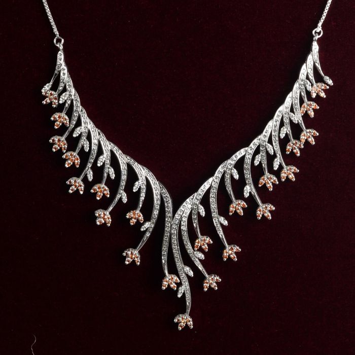 Silver necklace designs discount