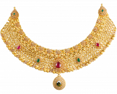 SAHARSHA N  0150-13(gold necklace with polki stones)