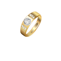 gold rings with stone design